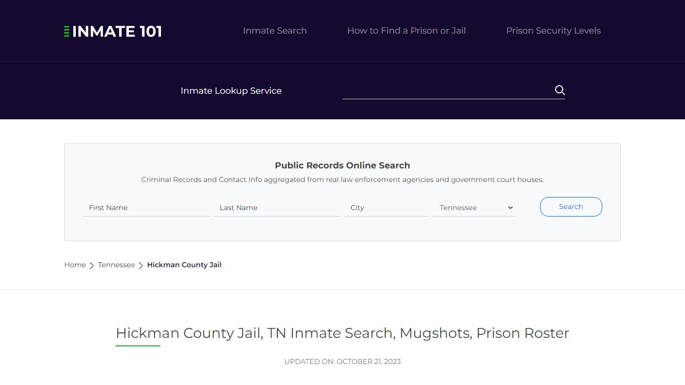 Hickman County Jail, TN Inmate Search, Mugshots, Prison Roster